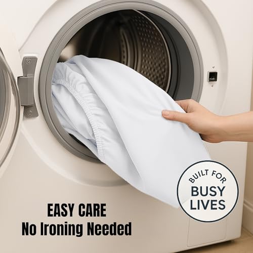 Microfibre Fitted Sheet White - Image 6