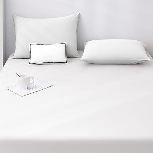 Microfibre Fitted Sheet White - Image 3